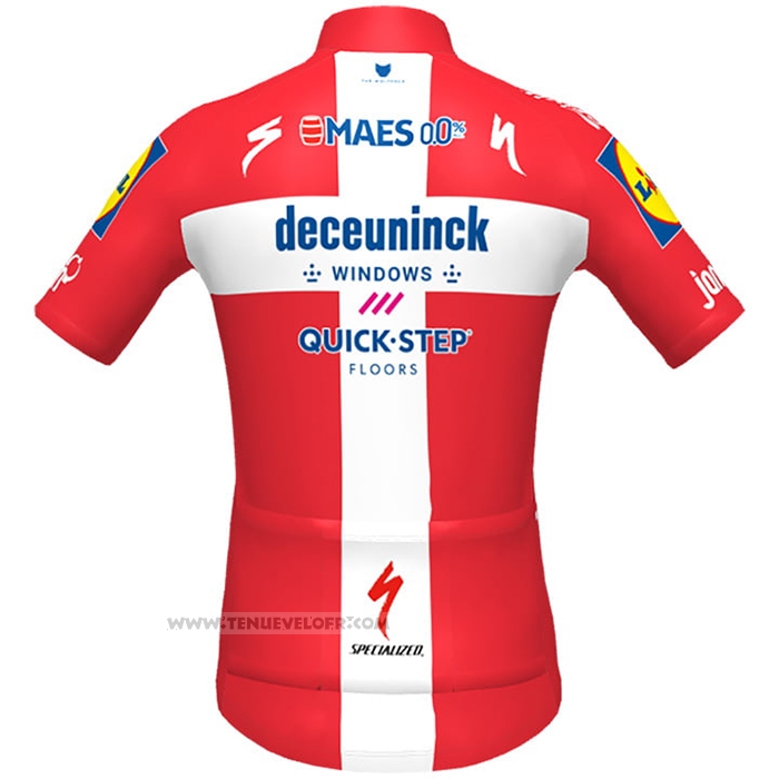 2021 Maillot Cyclisme Deceuninck Quick Step Champion Danemark Manches Courtes et Cuissard